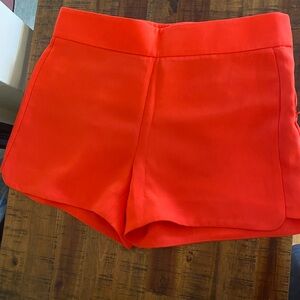 Red J Crew high waisted shorts